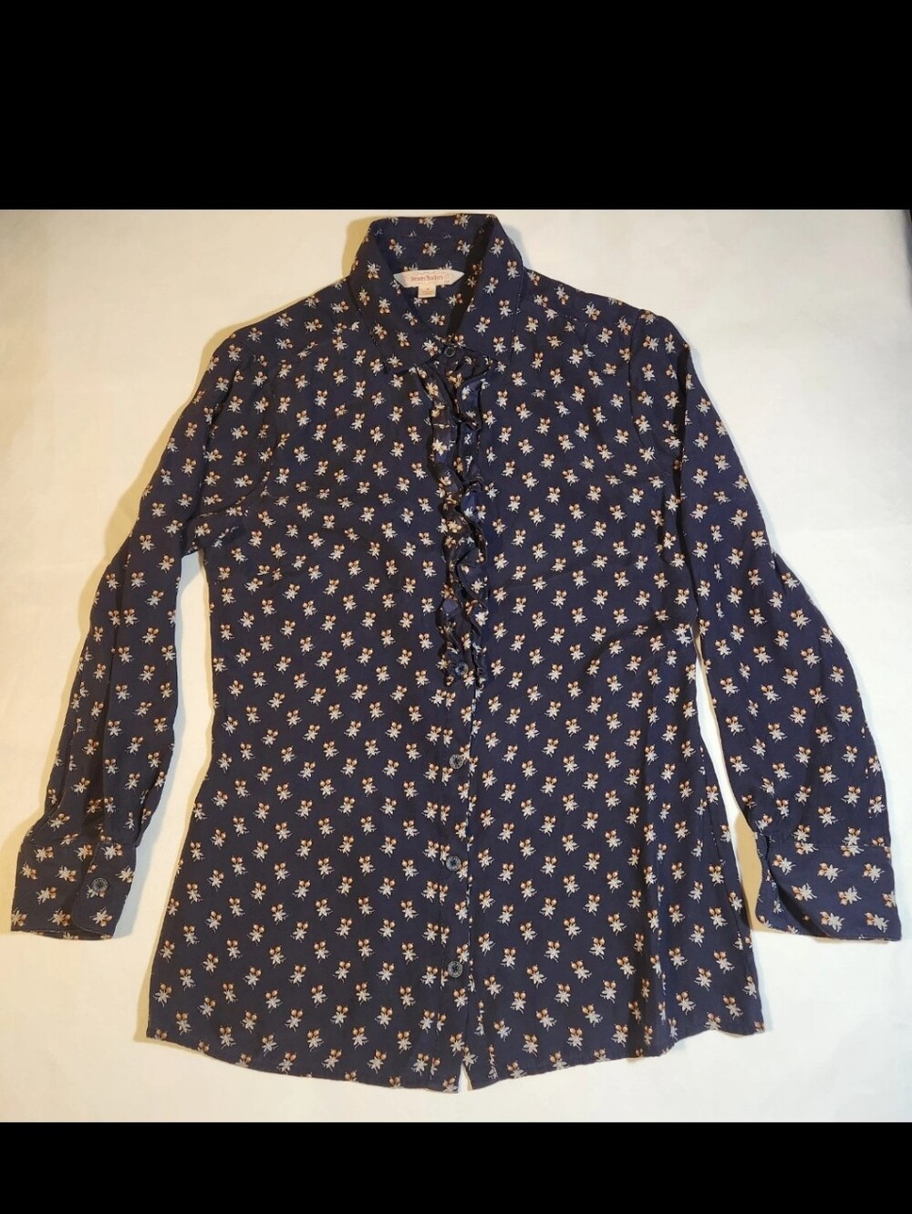 RARE TV Film Worn Brooks Brothers Ruffle Blouse Womens 4 Sony Costumes Tag